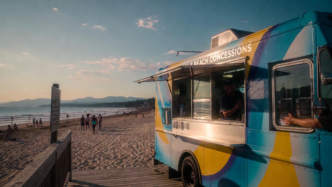 Food truck at Vancouver Island beach